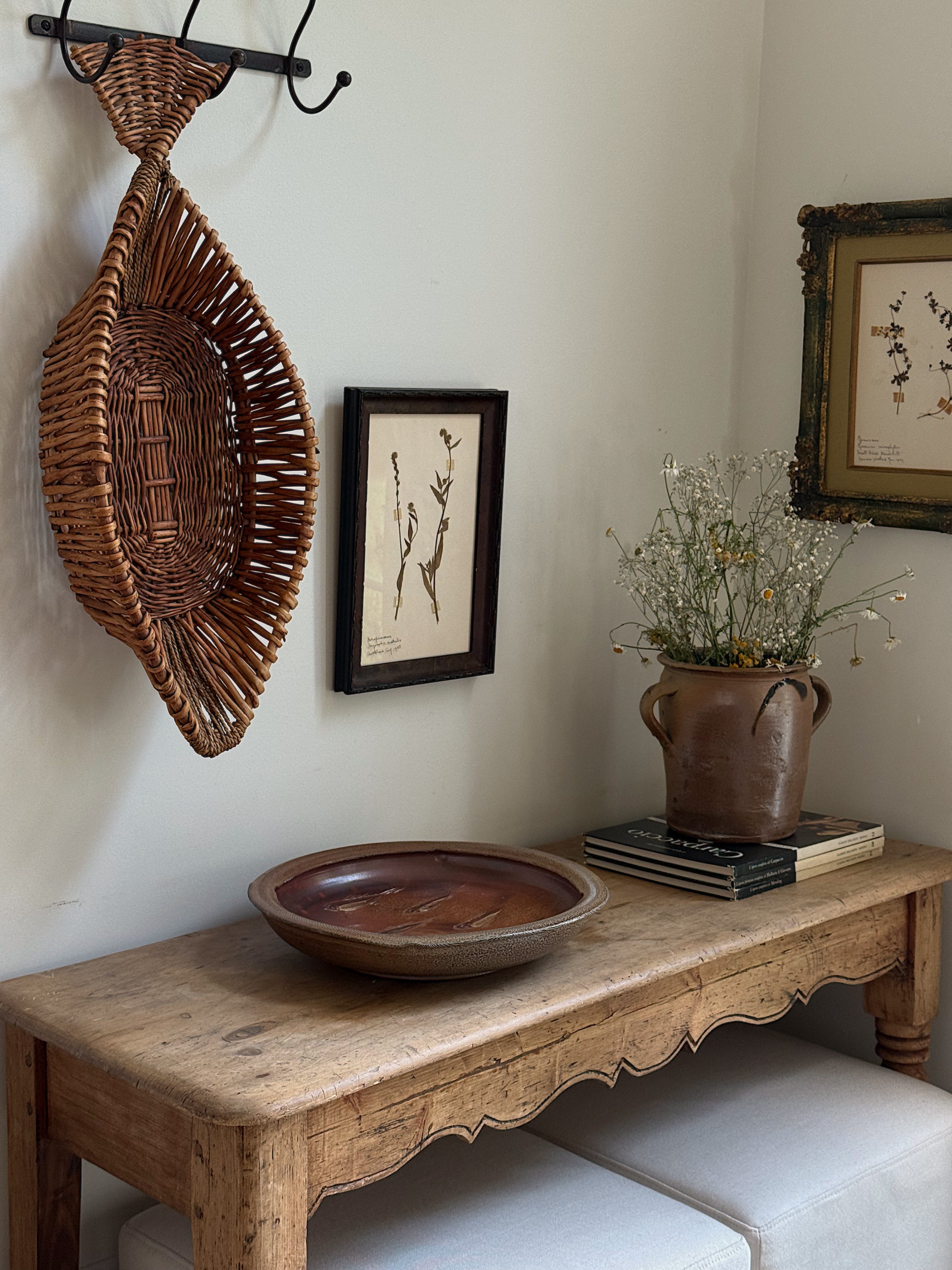 Large Vintage Woven Fish Basket