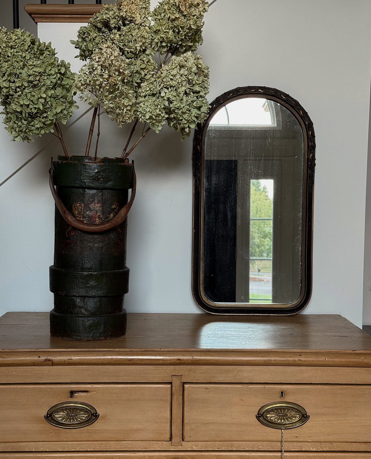 Antique Arched Mirror with Ornate Detailing