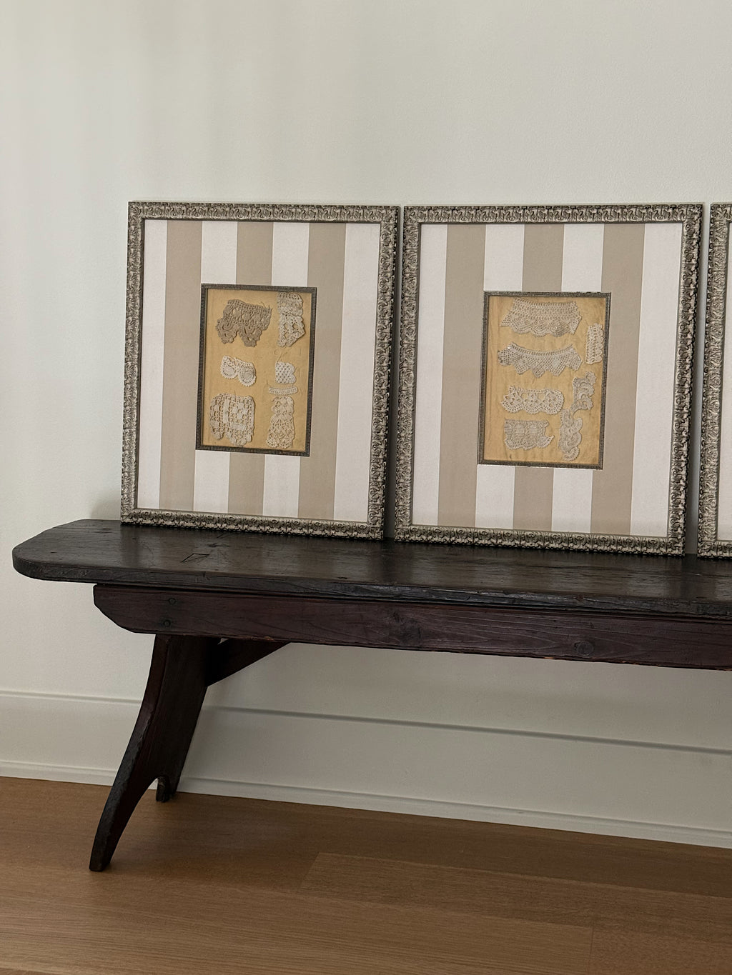 Set of Four Antique French Lace Sample Frames