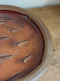 Vintage Stoneware Bowl with Fish Motif