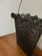 Vintage Sculptural Wire Basket with Loop Detail Rim