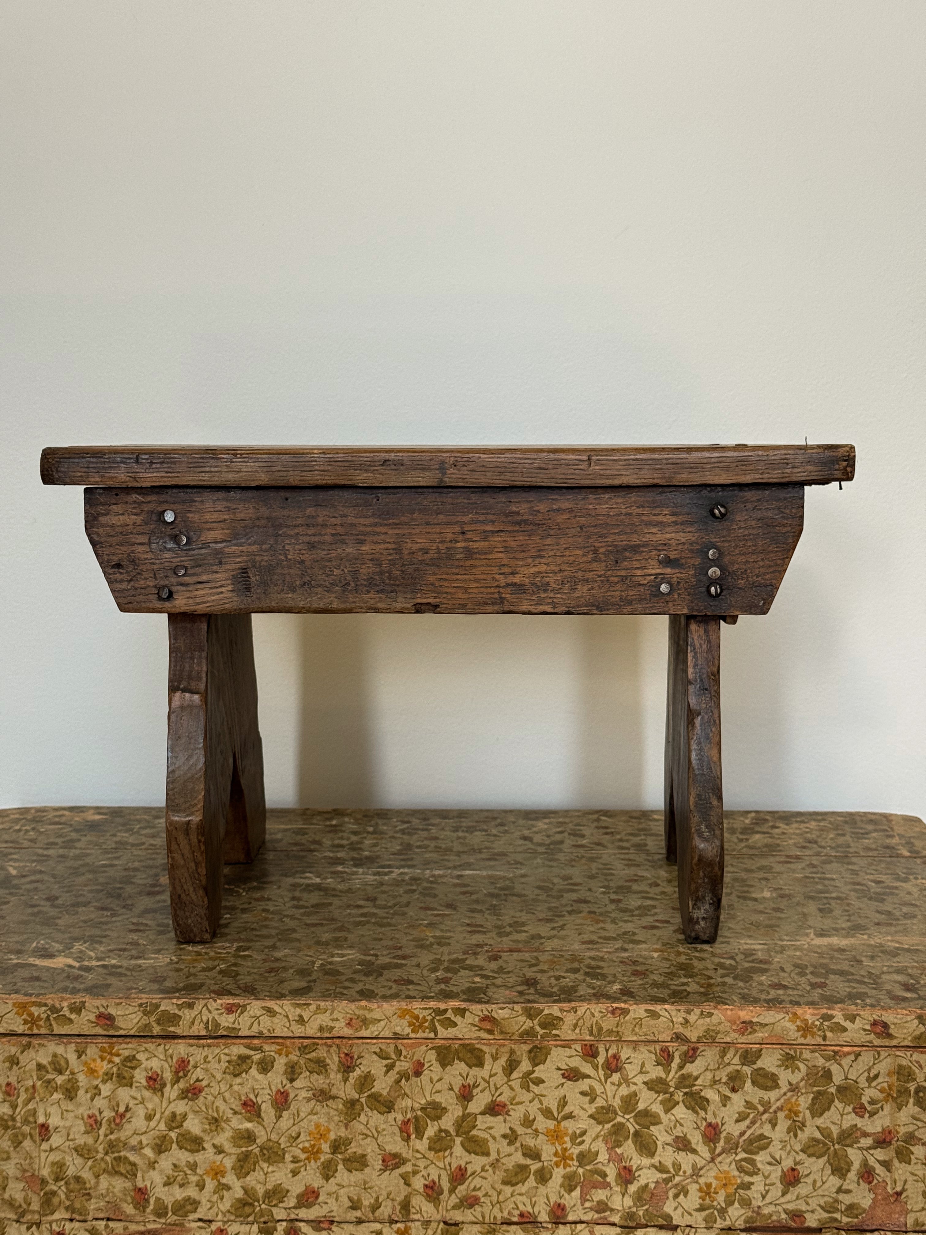 Antique French Wooden Stool