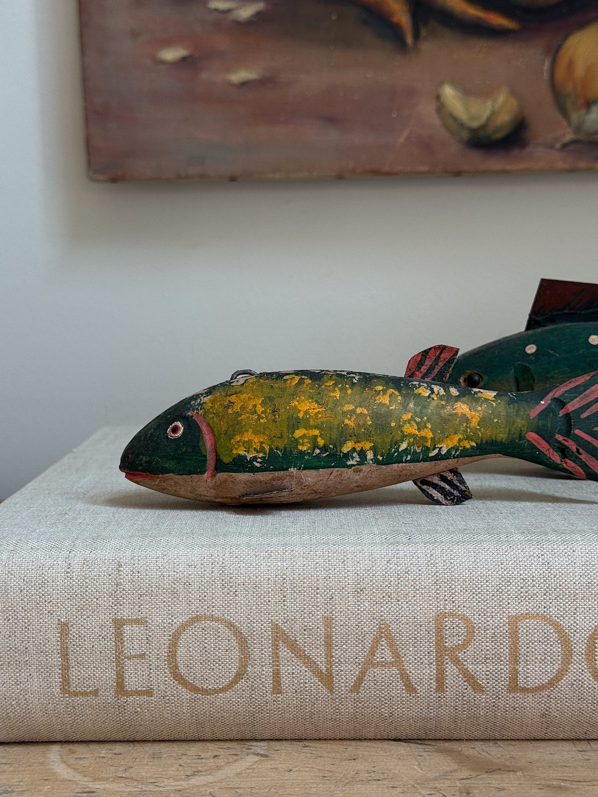 Pair of Authentic American Folk Art Fish Spearing Decoys