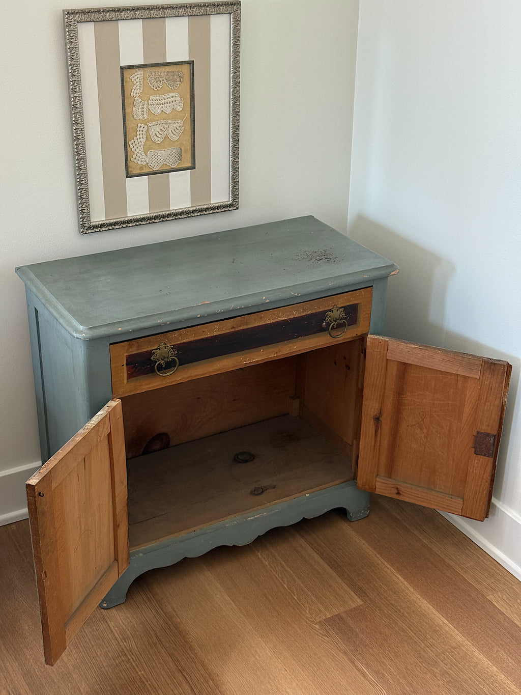 Antique Hand-Painted Pine Cabinet