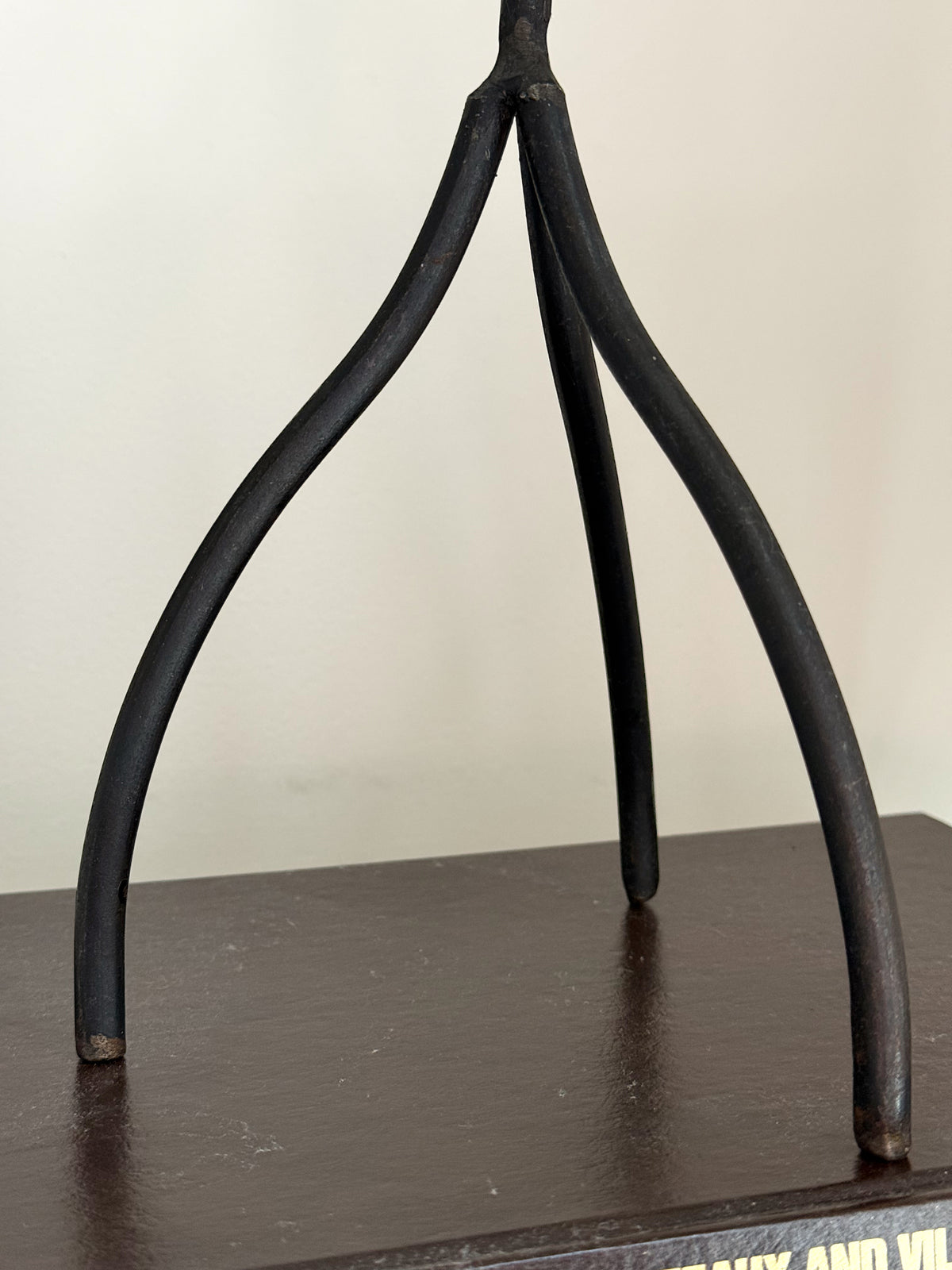Hand-Forged Vintage Iron Tripod Candlestick, Brubaker Style
