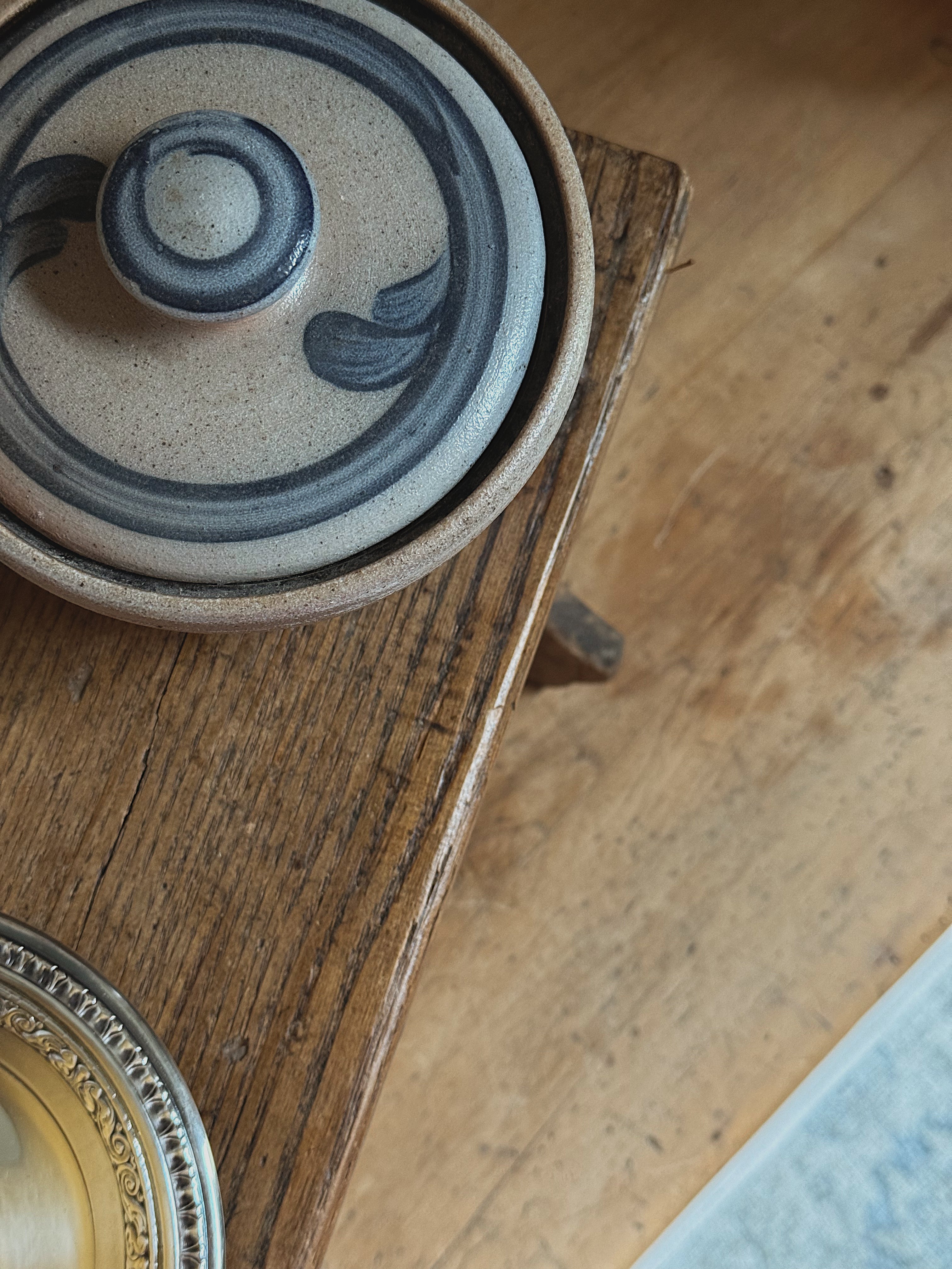 Vintage Hand Painted Stoneware Crock