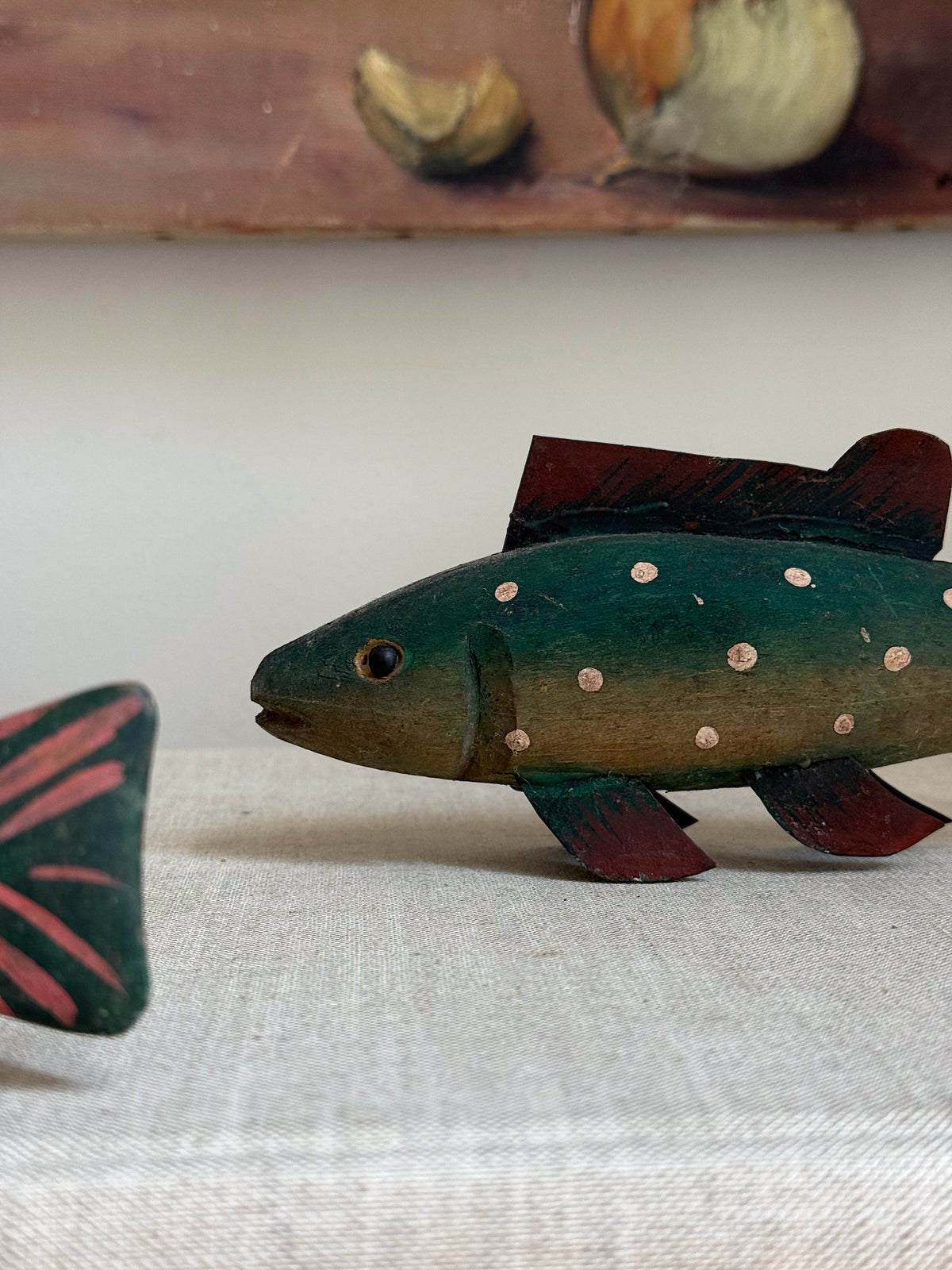 Pair of Authentic American Folk Art Fish Spearing Decoys