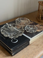 Vintage Set of 3 Nesting Glass Ashtrays