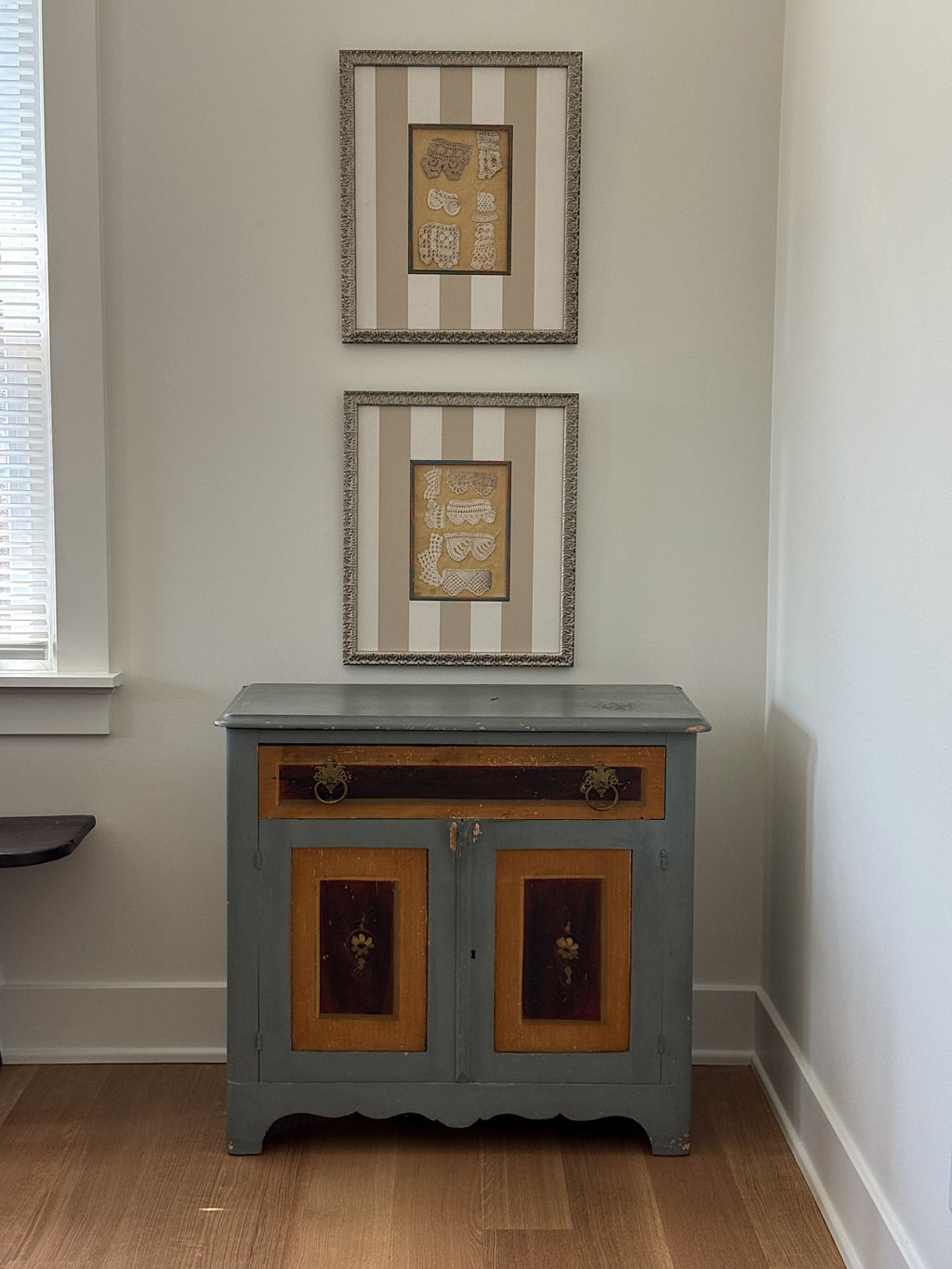 Antique Hand-Painted Pine Cabinet