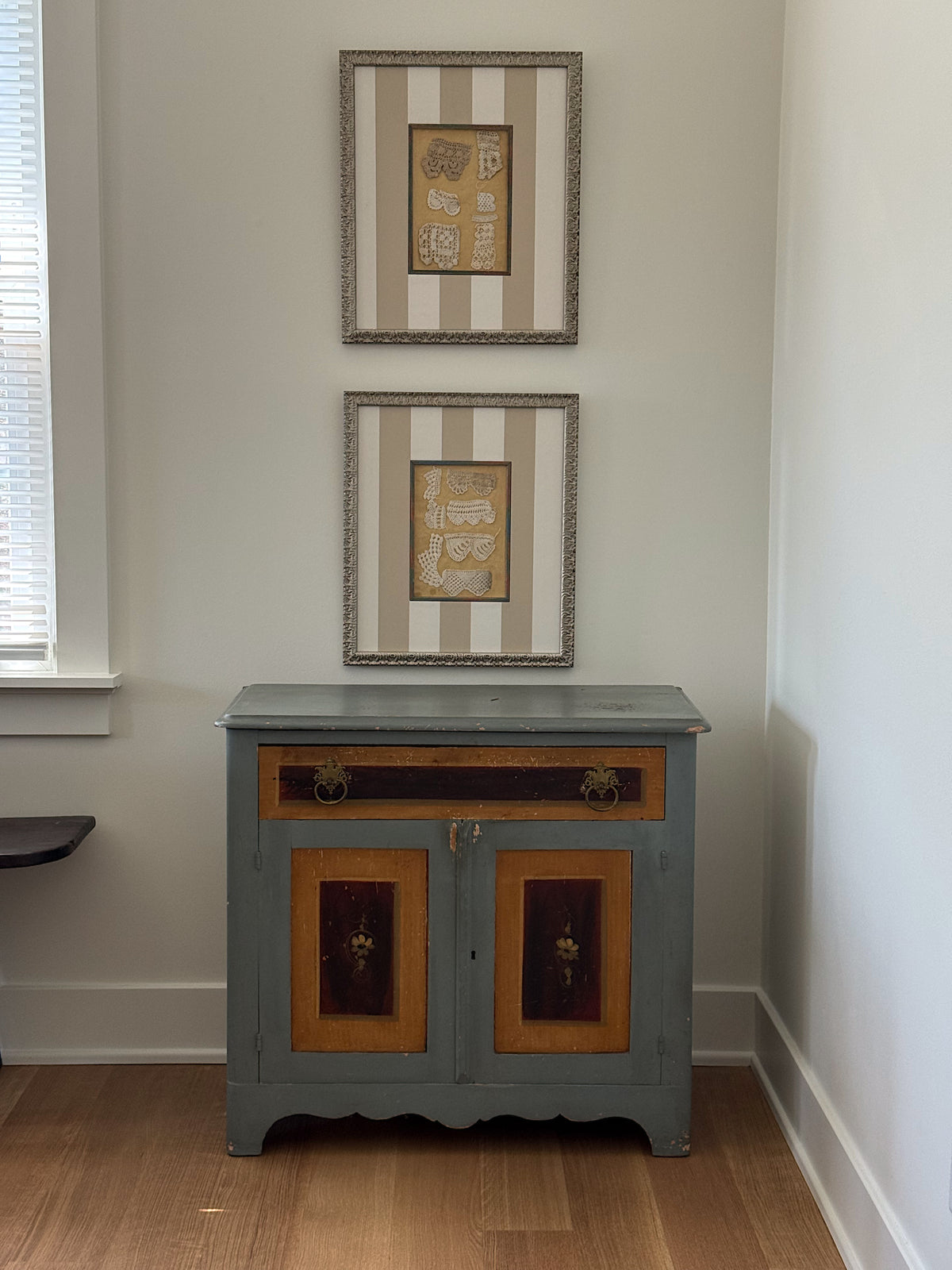 Antique Hand-Painted Pine Cabinet