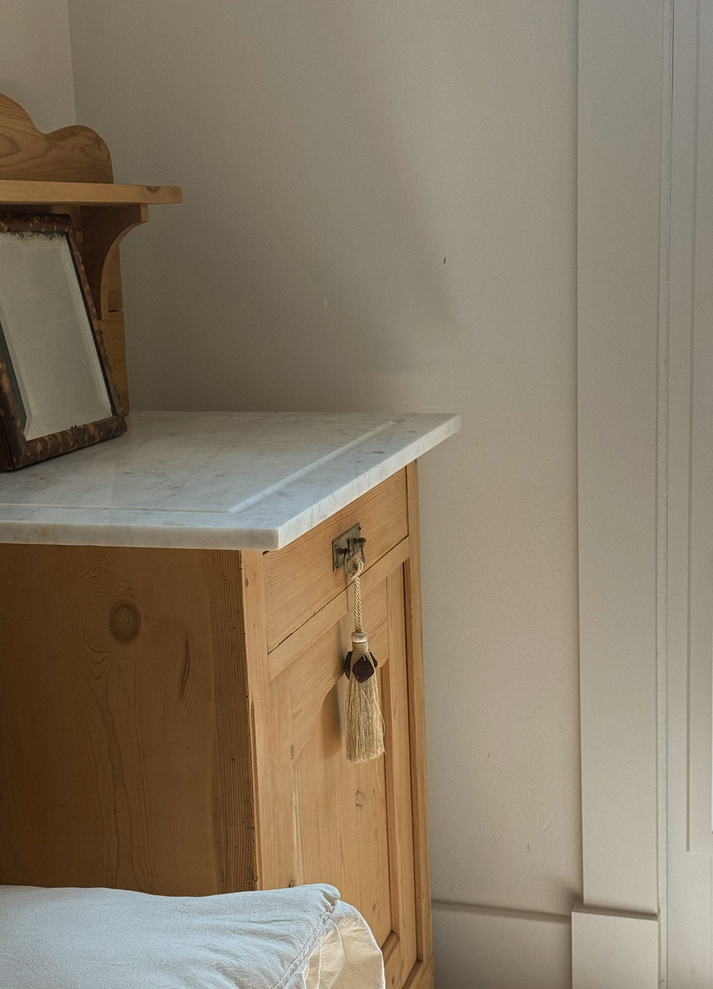 Antique Pine & Marble Washstand