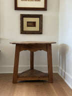 Antique Pine Cricket Table w/ Scalloped Apron