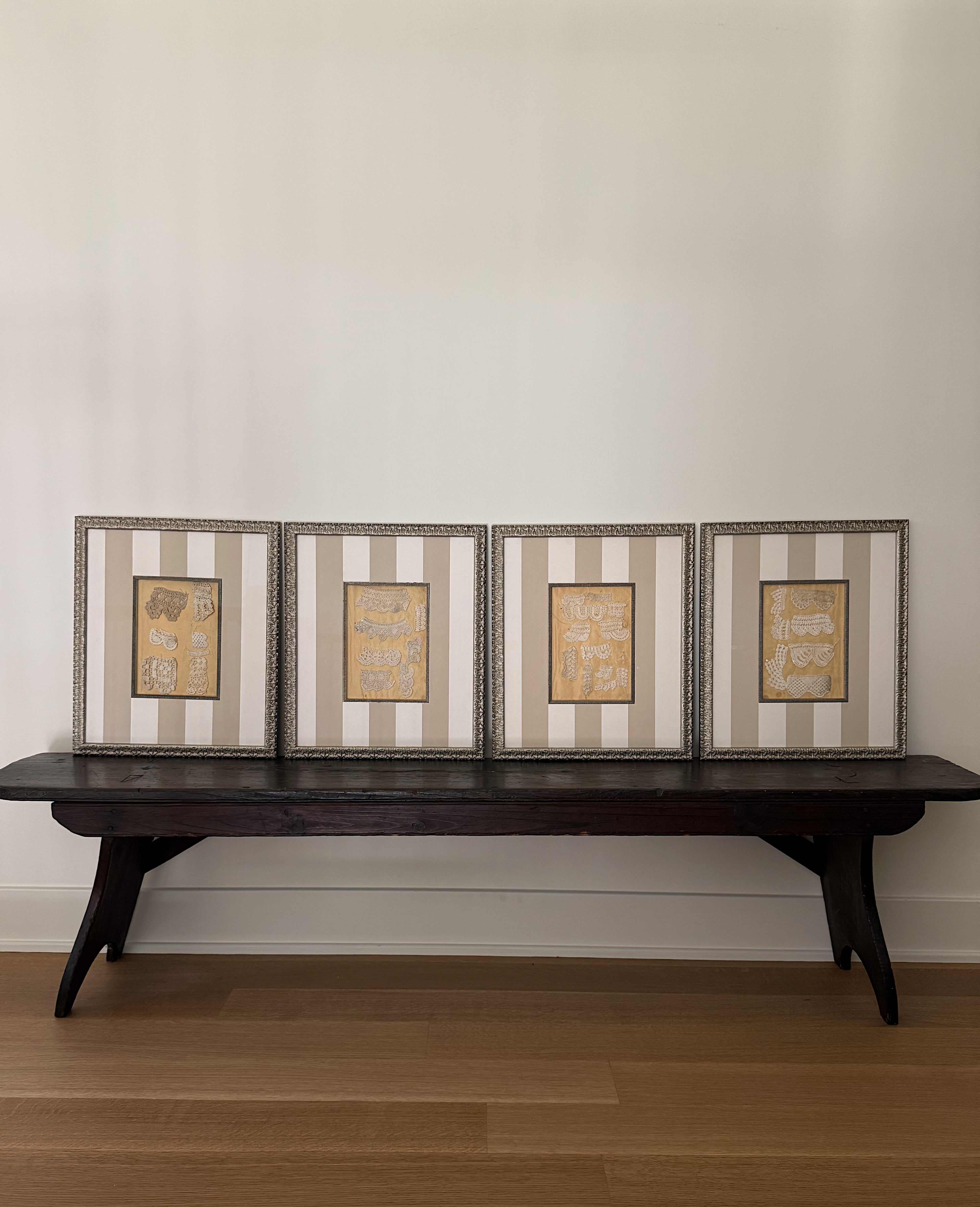 Set of Four Antique French Lace Sample Frames
