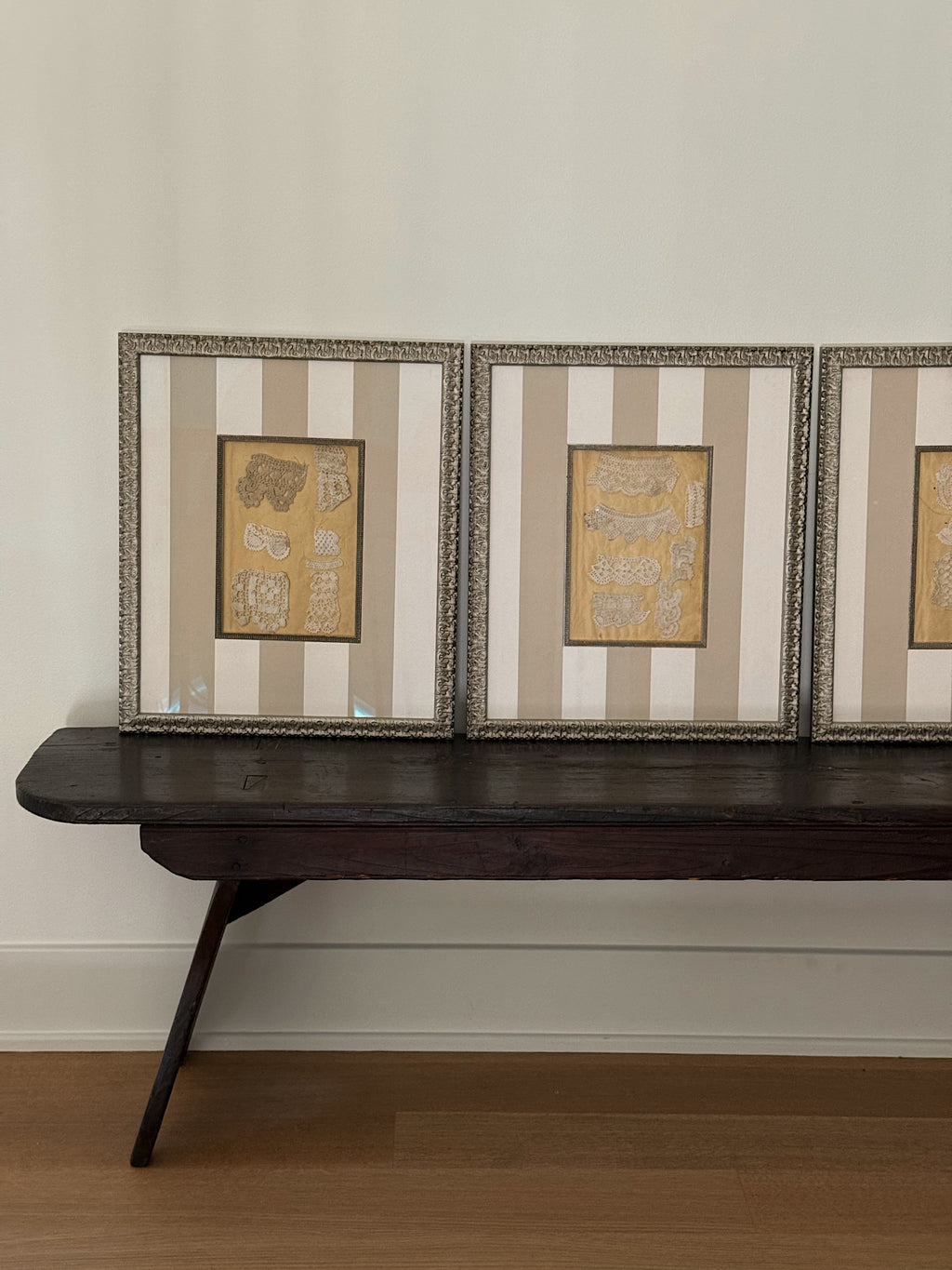Set of Four Antique French Lace Sample Frames