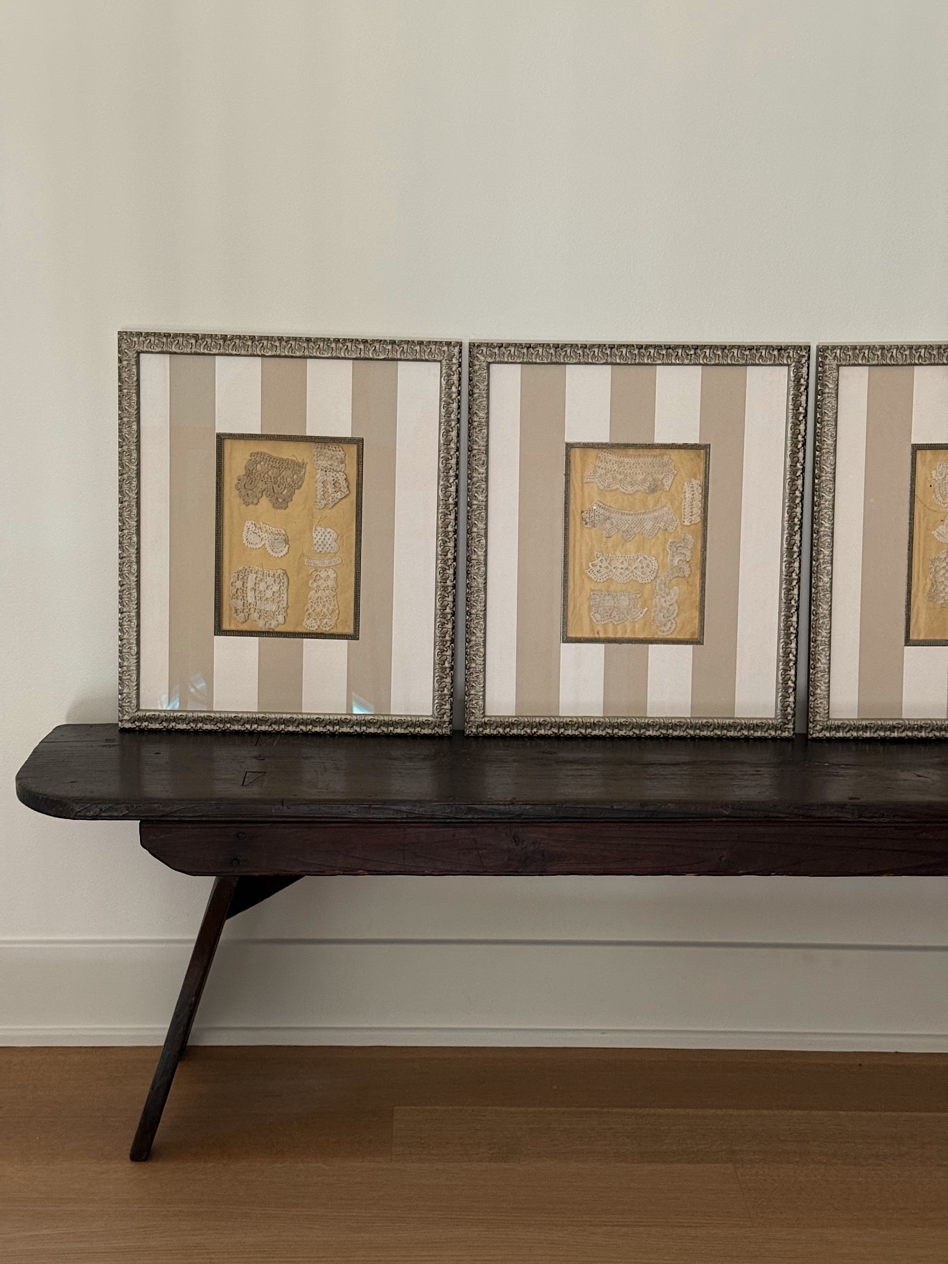 Set of Four Antique French Lace Sample Frames