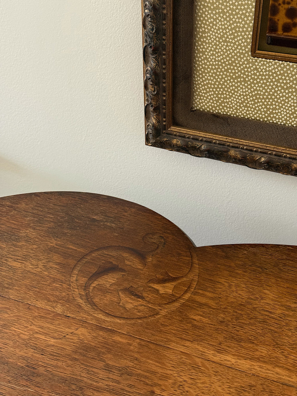 Rare Antique Art Nouveau Oak Stand