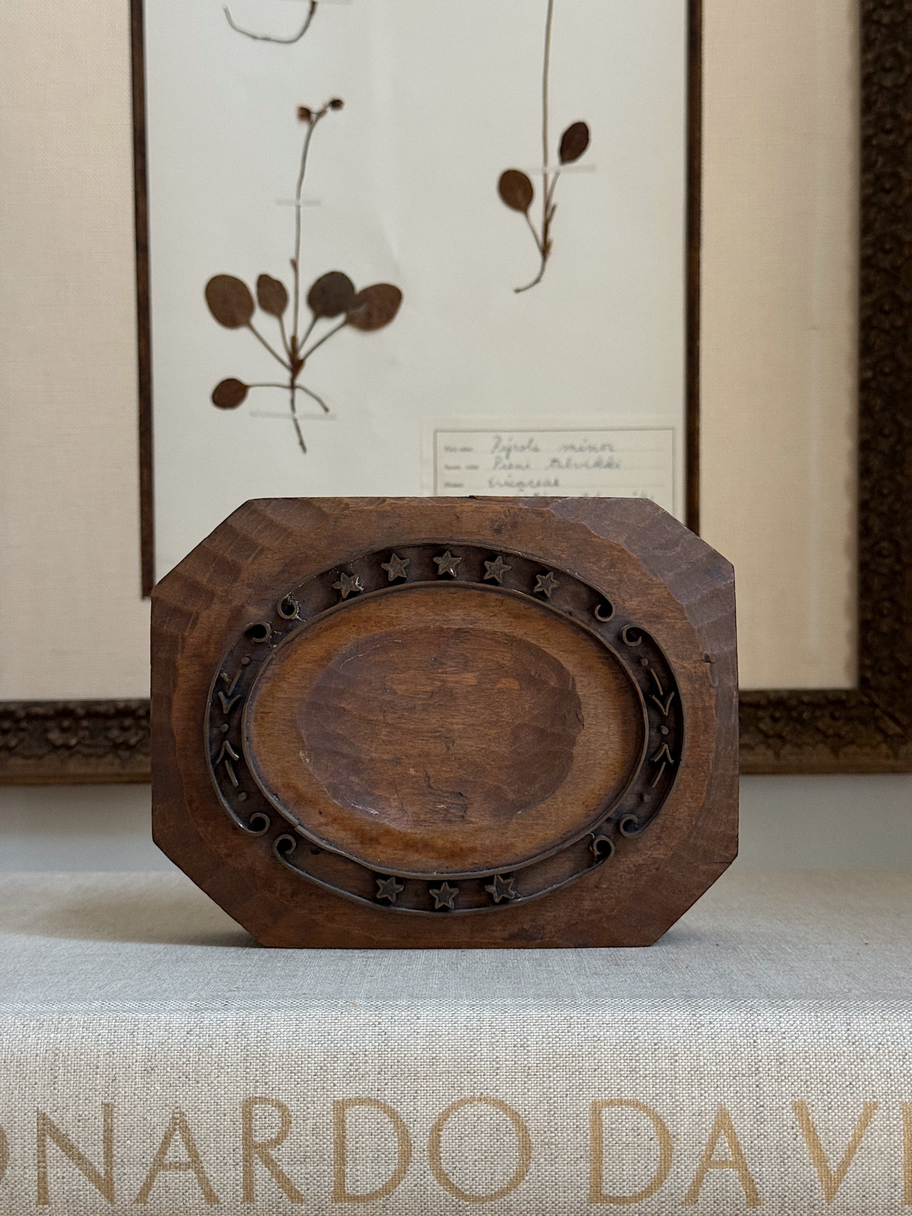 Antique Hand-Carved Wood Printer's Block