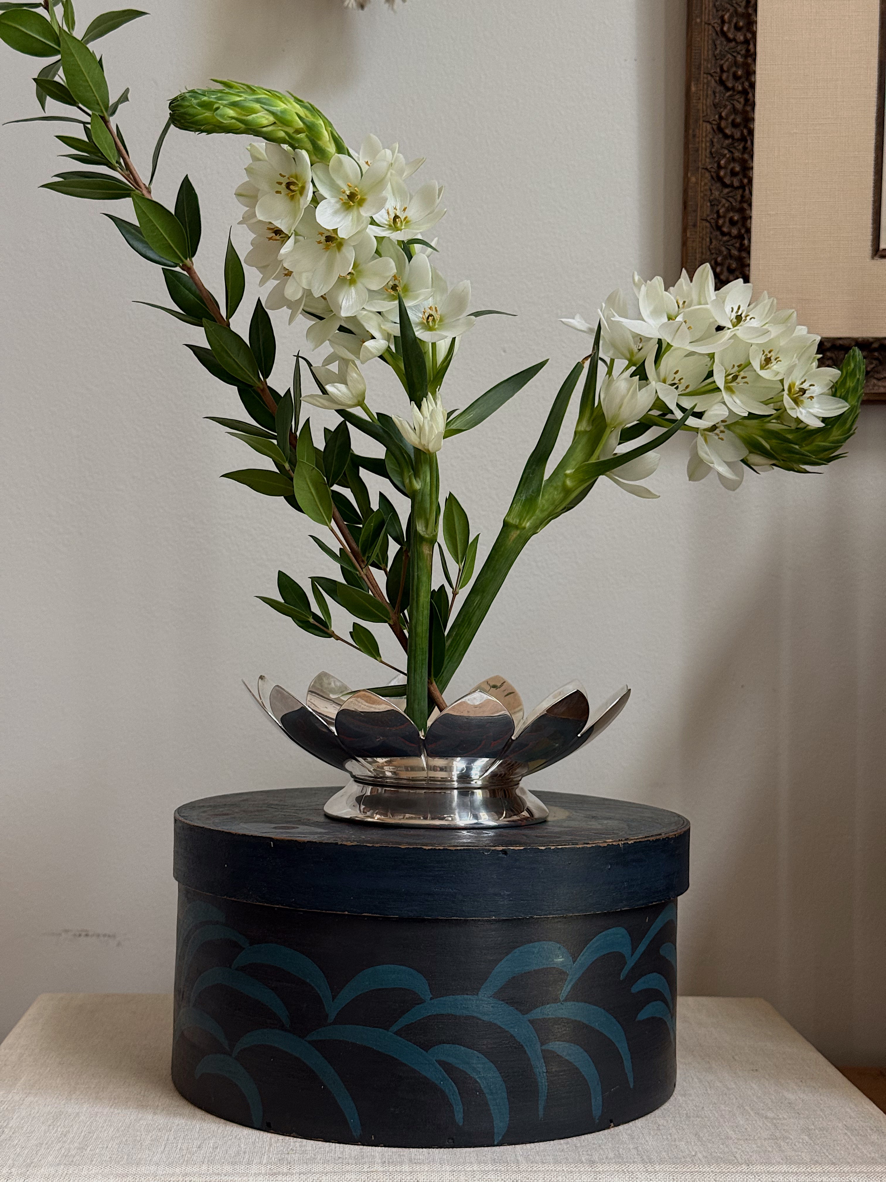 Vintage Silver-Plated Lotus Bowl