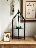 Antique Corner Spool Shelf